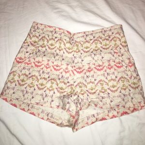 Free People Linen Chevron Shorts